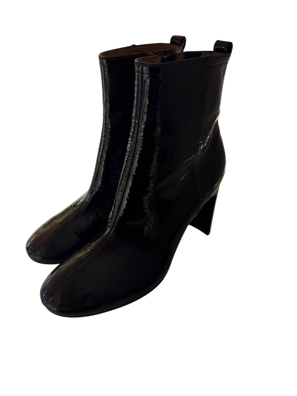 Jeffrey Campbell Chapel Patent Leather Ankle Boots Black Pointed Toe Heel Size 7 - Picture 7 of 11